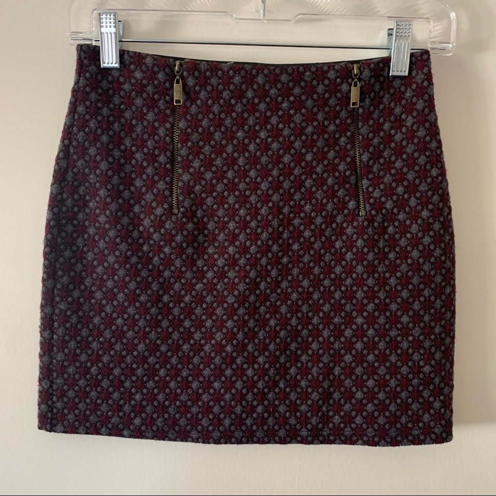 Cooperative Urban Outfitters maroon zipper skirt